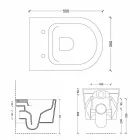 Cuvette de toilette suspendue en céramique de style contemporain Shine Square, fabriquée en Italie Viadurini