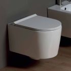 Cuvette de toilette suspendue en céramique de style contemporain Shine Square, fabriquée en Italie Viadurini