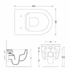 Toilette murale en céramique design moderne Star 50x35 fabriqué en Italie Viadurini