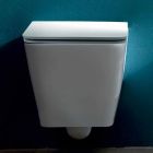 WC suspendu en céramique, design moderne, Sun Square fabriqué en Italie Viadurini