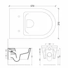 Cuvette de toilette moderne en céramique suspendue Sun Round 57x37 cm, fabriquée en Italie Viadurini