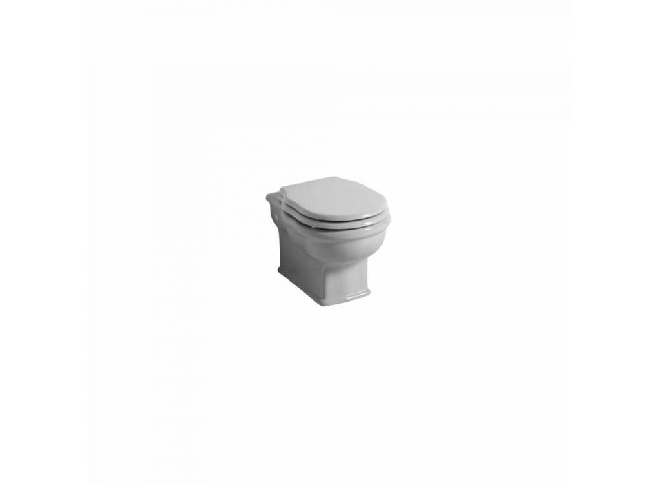 WC suspendu moderne en céramique blanche Style 54x36 fabriqué en Italie Viadurini