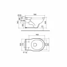 Vase Suspendu Wc Style Classique en Céramique Blanche Fabriqué en Italie - Marwa Viadurini