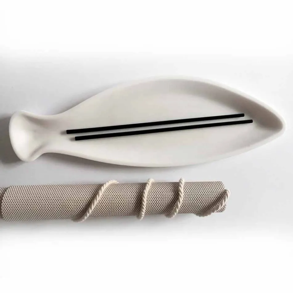 Plateau de Cuisine en Marbre Blanc de Carrare Fabriqué à la Main en Italie - Poisson Viadurini