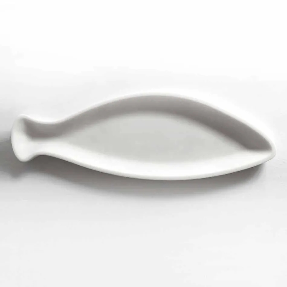 Plateau de Cuisine en Marbre Blanc de Carrare Fabriqué à la Main en Italie - Poisson Viadurini