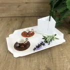 Plateau de Cuisine Rectangulaire en Corian Blanc Qualité Made in Italy - Ivanova Viadurini