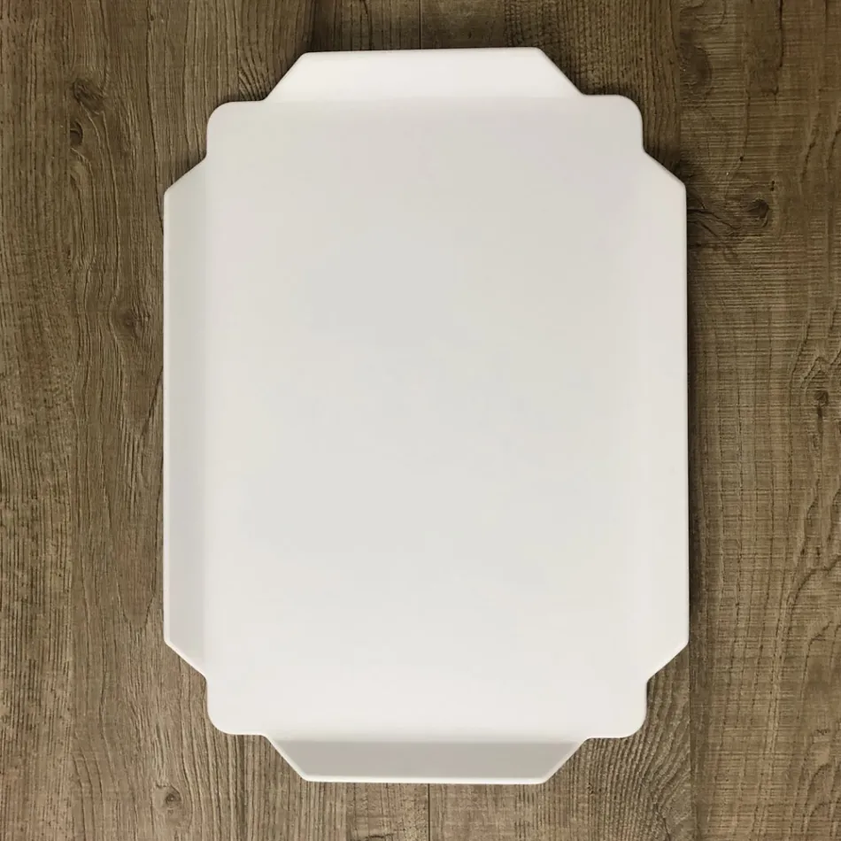 Plateau de Cuisine Rectangulaire en Corian Blanc Qualité Made in Italy - Ivanova Viadurini