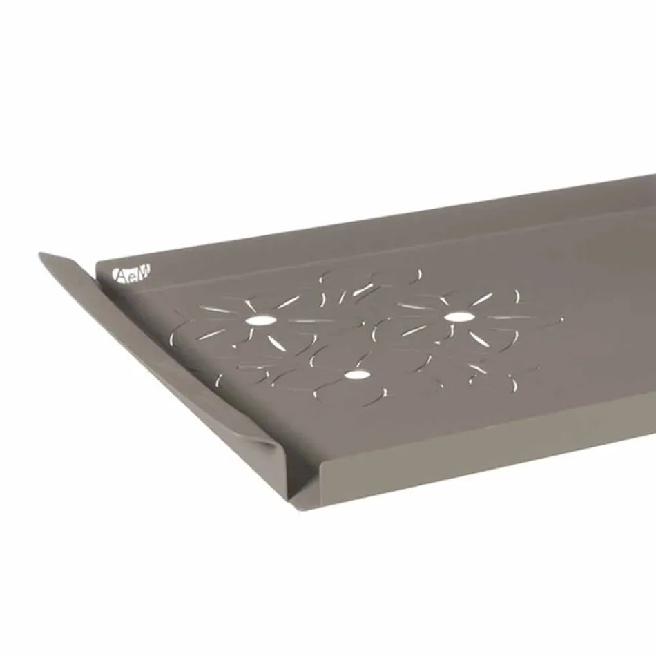 Plateau de service avec des fleurs en fer blanc, bleu ou boue - Marken Viadurini