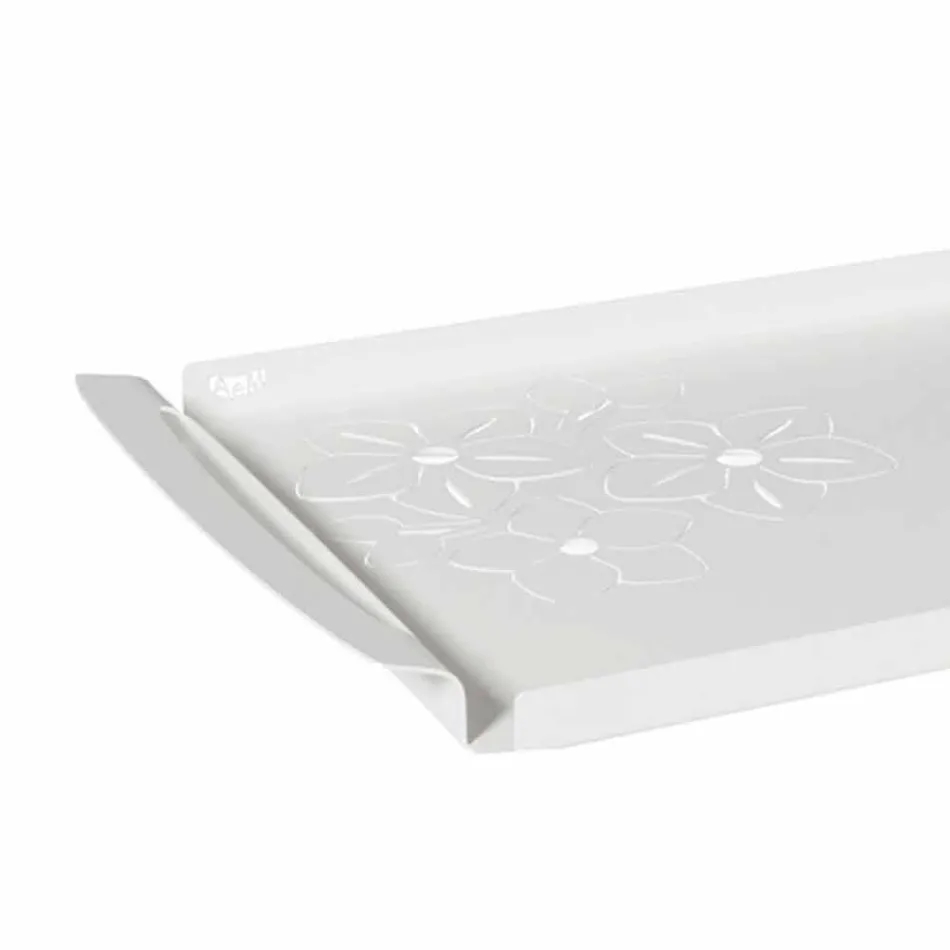 Plateau de service avec des fleurs en fer blanc, bleu ou boue - Marken Viadurini