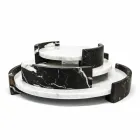 Plateau Rond Moderne en Marbre de Carrare Blanc Fabriqué en Italie - Chet Viadurini