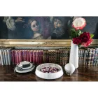 Plateau Rond Moderne en Marbre de Carrare Blanc Fabriqué en Italie - Chet Viadurini