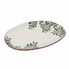 Christmas Tray Assiette de service ovale en porcelaine 2 pièces - Balai de boucher Viadurini