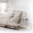 Plateau rectangulaire en marbre blanc veiné moderne fabriqué en Italie - Stora Viadurini