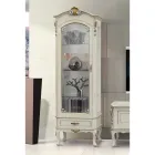 Vitrine Classique avec Porte et Tiroir en Bois Blanc Made in Italy - Cheverny Viadurini