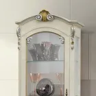 Vitrine Classique avec Porte et Tiroir en Bois Blanc Made in Italy - Cheverny Viadurini