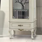 Vitrine Classique avec Porte et Tiroir en Bois Blanc Made in Italy - Cheverny Viadurini