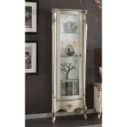 Vitrine Classique avec Porte en Bois Blanc ou Noyer Made in Italy - Caligola Viadurini