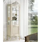 Vitrine Classique en Noyer Blanc ou Bois Moka Made in Italy - Chantilly Viadurini