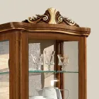 Vitrine Classique en Noyer Blanc ou Bois Moka Made in Italy - Chantilly Viadurini