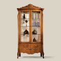 Vitrine Classique en Bois de Noyer Marqueté 4 Portes Made in Italy - Commodo