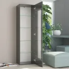 Vitrine de salon design en bois blanc, anthracite ou béton - Suzana Viadurini