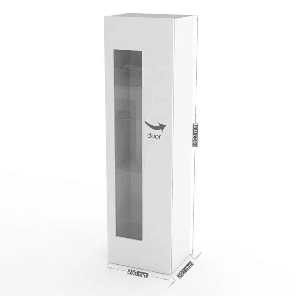 Vitrine de salon design en bois blanc, anthracite ou béton - Suzana Viadurini