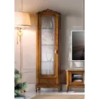 Vitrine de salon classique en bois de noyer 1 porte fabriquée en Italie - Ronald Viadurini