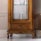 Vitrine de salon classique en bois de noyer 1 porte fabriquée en Italie - Ronald Viadurini