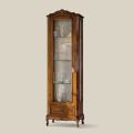 Vitrine de salon classique en bois de noyer 1 porte fabriquée en Italie - Ronald