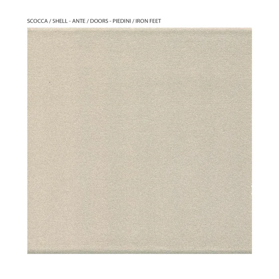 Vitrine de salon avec 1 porte en MDF, finition nickel, Made in Italy - Hilde Viadurini