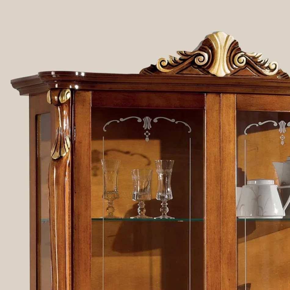 Vitrine de salon en bois avec 2 portes Classic Made in Italy - Cambrige Viadurini