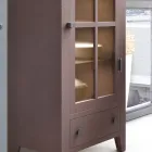 Vitrine de salon en bois de sapin massif entièrement fabriquée en Italie - Pascual Viadurini