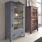 Vitrine de salon en bois de sapin massif entièrement fabriquée en Italie - Pascual Viadurini