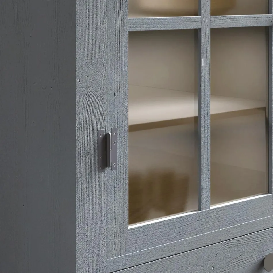 Vitrine de salon en bois de sapin massif entièrement fabriquée en Italie - Pascual Viadurini