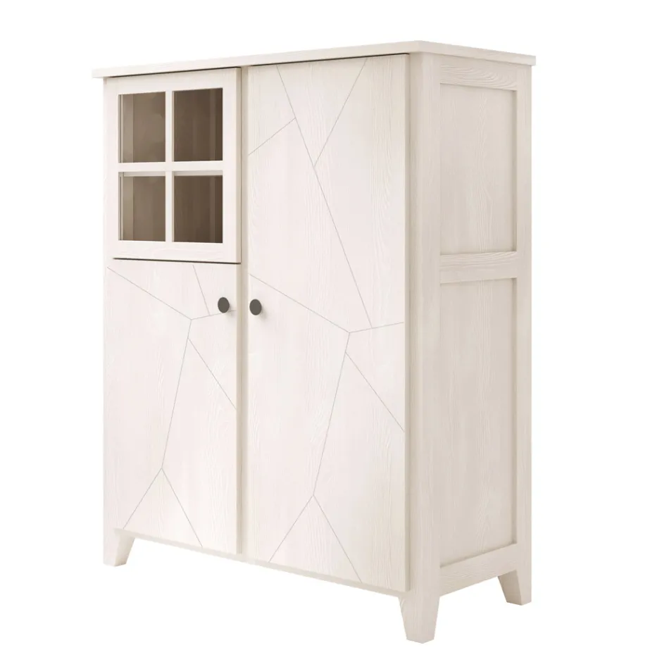 Structure de vitrine de salon en bois de sapin massif Made in Italy - Pascual Viadurini