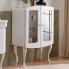 Vitrine de salle de bain unicolore avec 2 portes et étagères en verre - Candy Viadurini