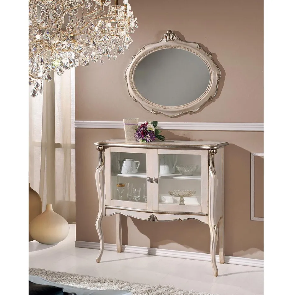 Vitrine de salon 2 portes en noyer ou bois blanc Made in Italy - Londres Viadurini