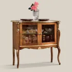 Vitrine de salon 2 portes en noyer ou bois blanc Made in Italy - Londres Viadurini