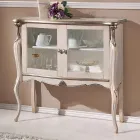 Vitrine de salon 2 portes en noyer ou bois blanc Made in Italy - Londres Viadurini