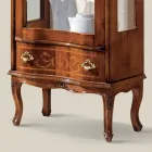 Vitrine de salon classique en bois de noyer avec porte Made in Italy - Versaille Viadurini