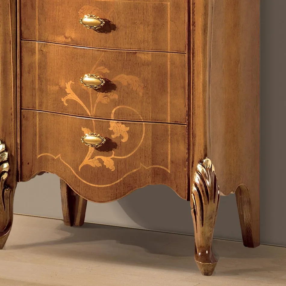 Vitrine de salon avec 1 porte vitrée et 3 tiroirs Made in Italy - Londres Viadurini