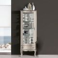 Vitrine de salon en noyer ou bois blanc avec 1 porte Made in Italy - Versaille