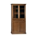 Vitrine avec 2 tiroirs, 2 portes en bois et 2 portes en verre Made in Italy - Camene