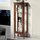 Vitrine avec étagères en verre et dossier rembourré Made in Italy - Assur Viadurini
