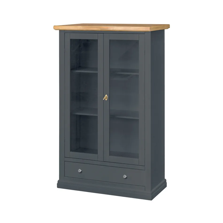 Vitrine en bois avec 1 tiroir, 2 portes et 2 étagères Made in Italy - Nanna Viadurini