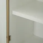 Vitrine en bois avec plateau et inserts arrondis avec 2 portes et 2 tiroirs - Rachel Viadurini