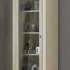 Vitrine en bois finition ivoire patinée. Fabriqué en Italie - Fosta Viadurini
