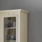 Vitrine en bois finition ivoire patinée. Fabriqué en Italie - Fosta Viadurini