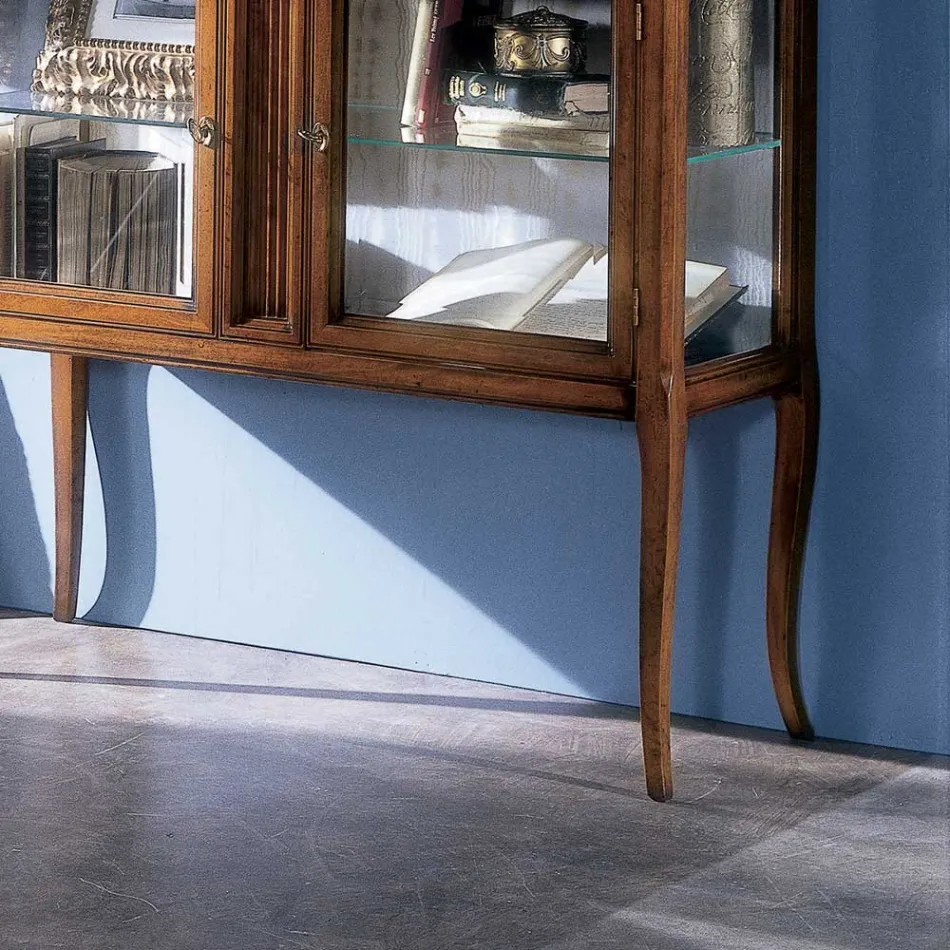 Vitrine en Bois de Toulipier Massif Fabriqué en Italie - Chantico Viadurini