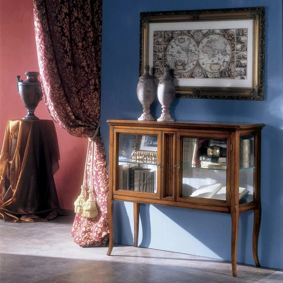 Vitrine en Bois de Toulipier Massif Fabriqué en Italie - Chantico Viadurini